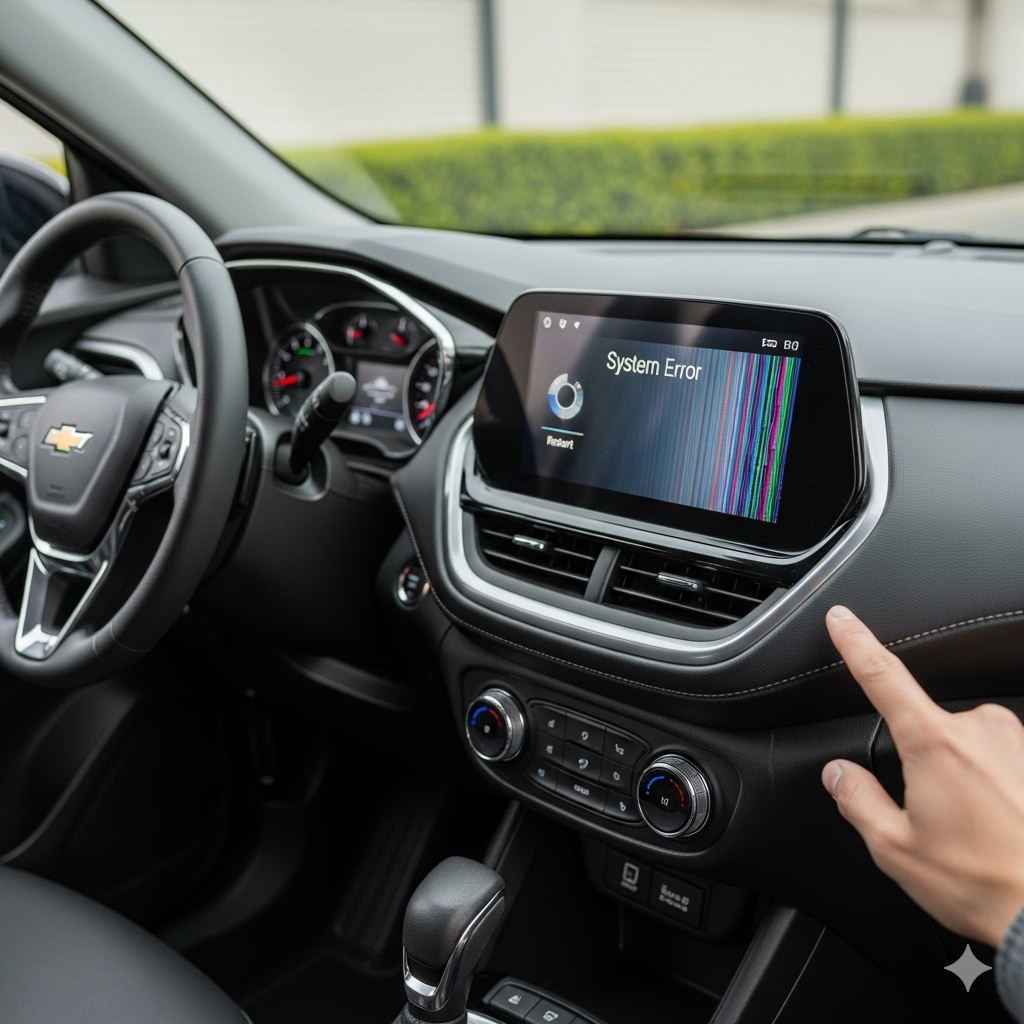Falla en pantalla táctil Chevrolet Tracker: táctil congelado y reinicio