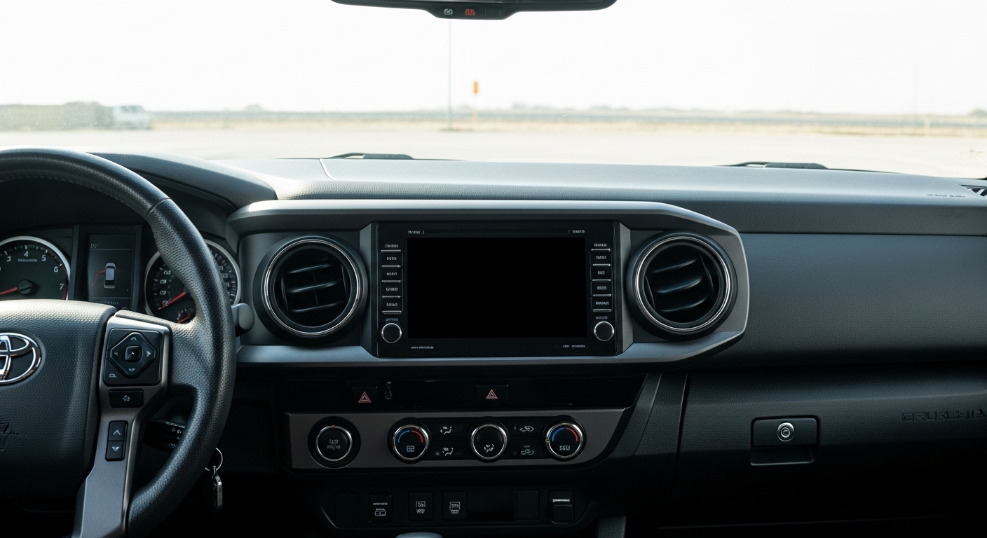 Toyota Tacoma 2020 con pantalla sin imagen y sin sonido, posible amplificador JBL dañado