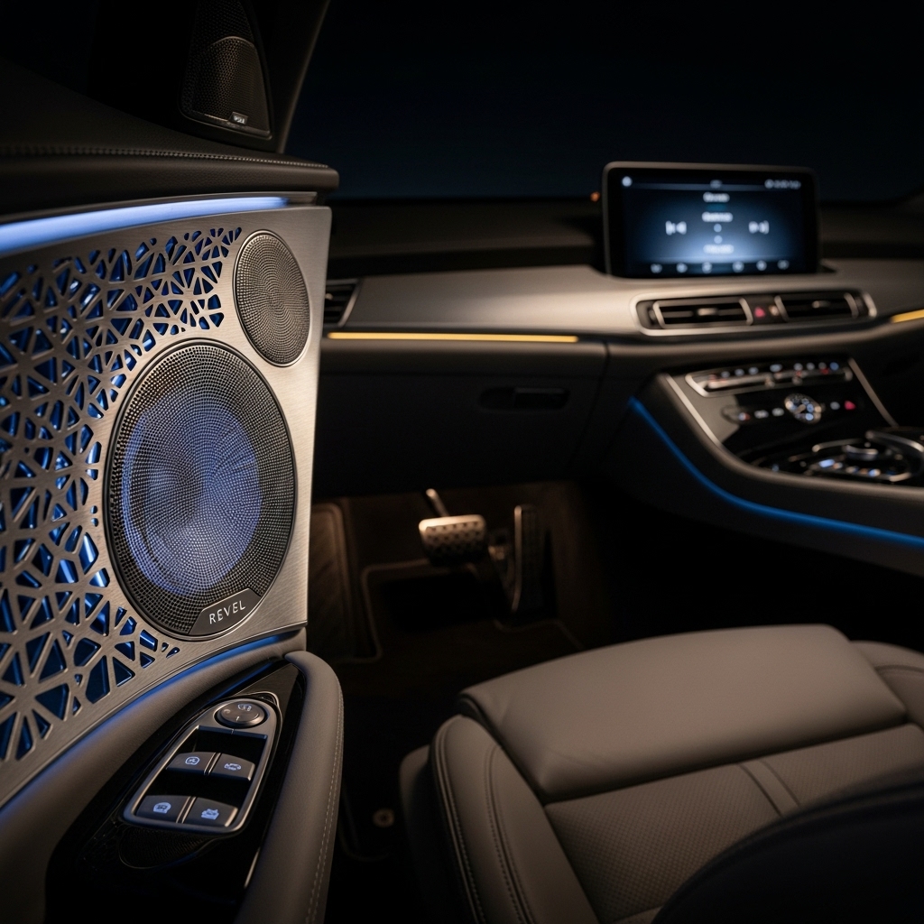 Amplificador original Revel integrado en un SUV Lincoln de agencia