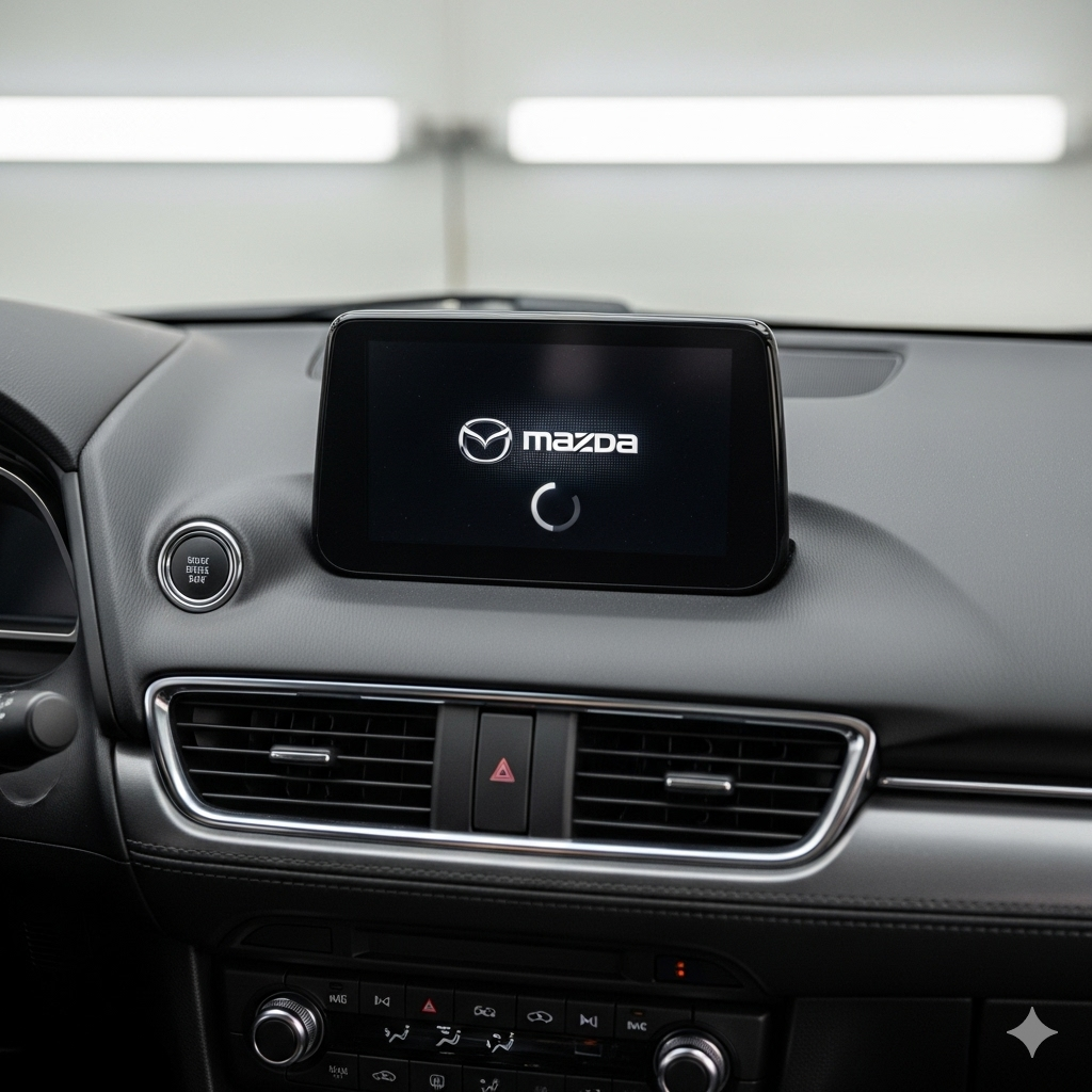 Pantalla Mazda 3 con falla en el display